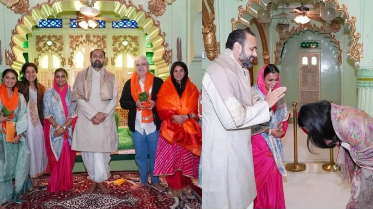 Radhika Merchant's sober dressing at Nathdwara temple wins over internet | See Photos