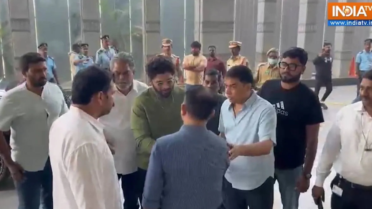 Allu Arjun meets Sandhya Theatre stampede victim and his family with Hyderabad Police’s permission | WATCH