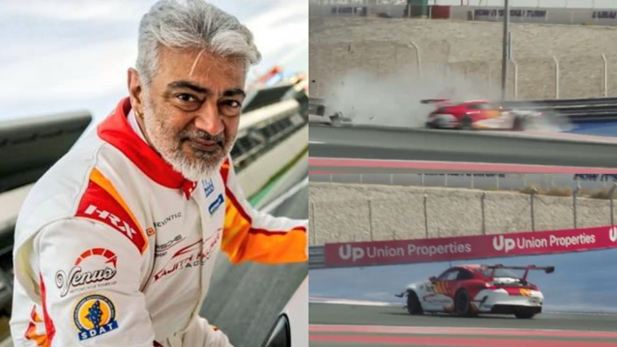 Ajith Kumar's speedy Porsche crashes in Dubai, actor walks out unhurt | WATCH