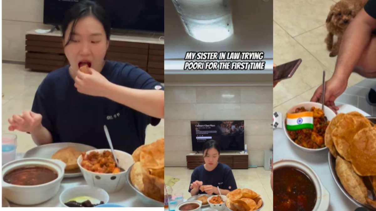 Korean family tries aloo matar sabji with puri for first time, video goes viral