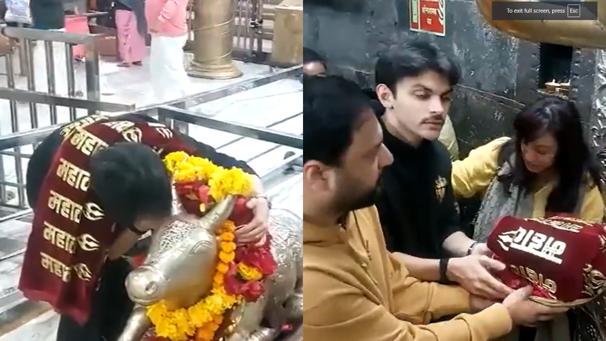 Veer Pahariya seeks blessings at Mahakaleshwar Temple ahead of his debut film Sky Force’s release