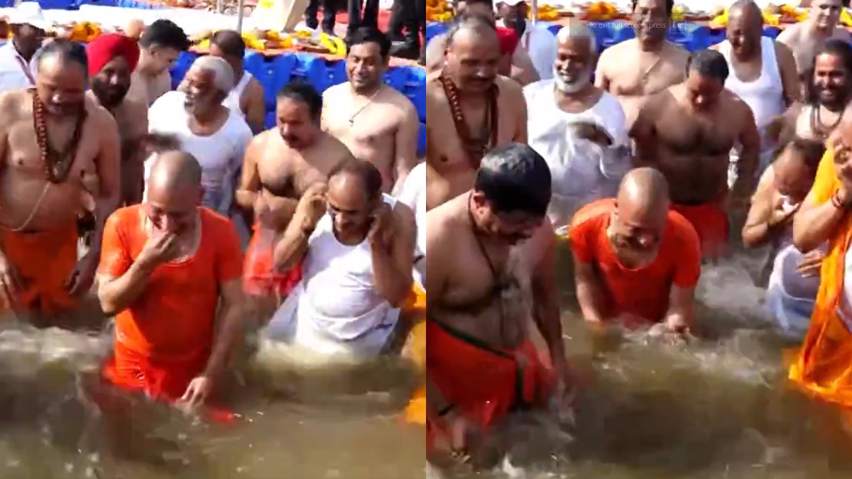 Mahakumbh: Yogi Adityanath and UP Cabinet ministers take holy dip in Sangam | Watch