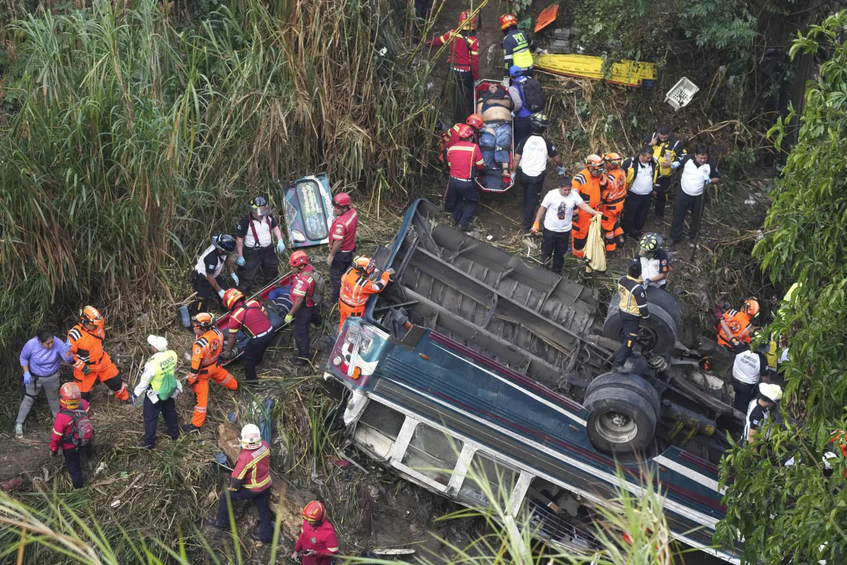 Rescue officials rush to the accident site