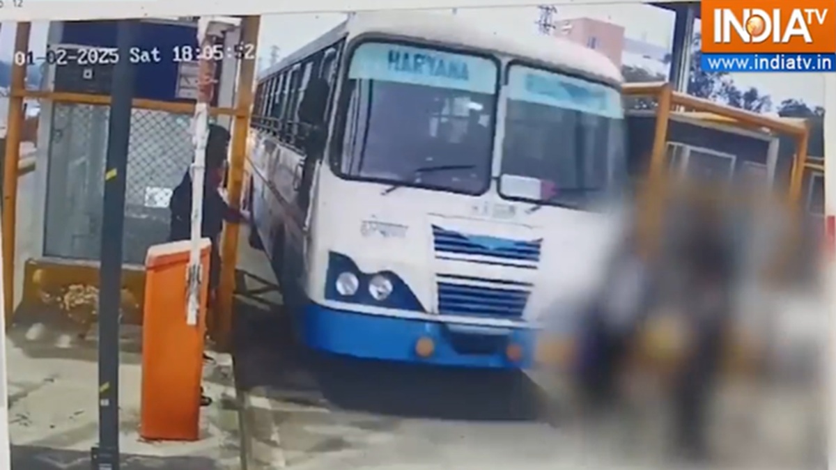 Caught on camera: Haryana Roadways bus driver crushes toll plaza worker to evade fee