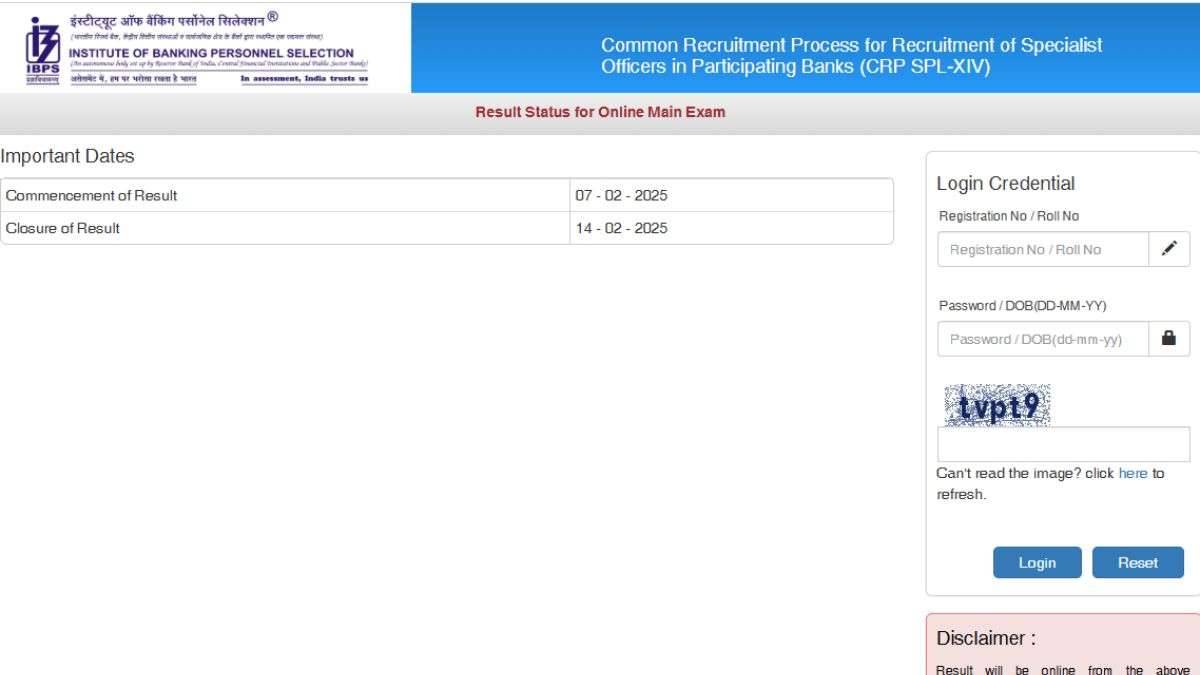 IBPS SO main result 2025 announced, here's direct link