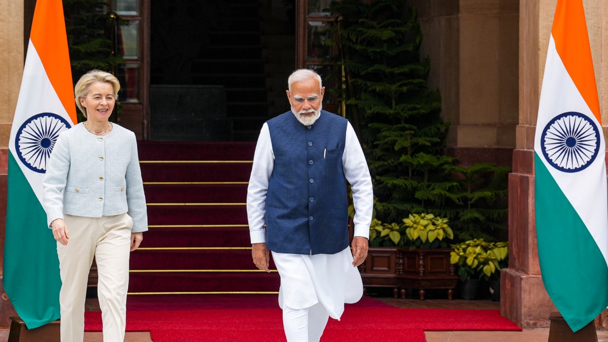 PM Modi meets European Commission President Ursula von der Leyen at Hyderabad House