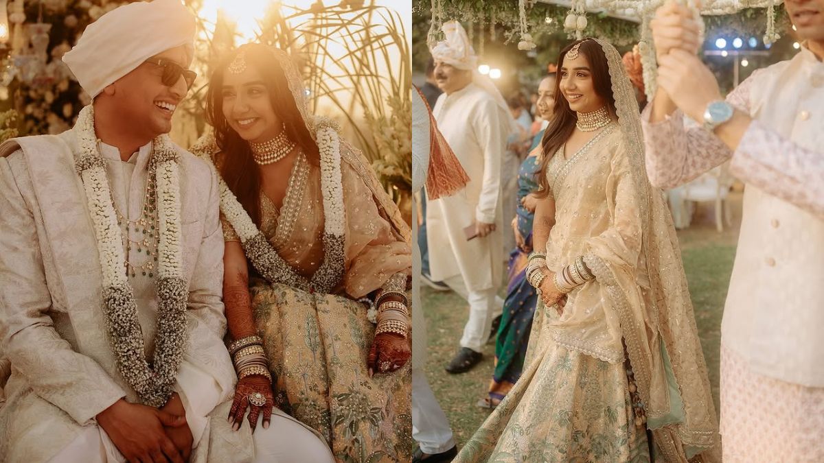 prajakta koli s wedding bride donned custom anita dongre lehenga check outfit details