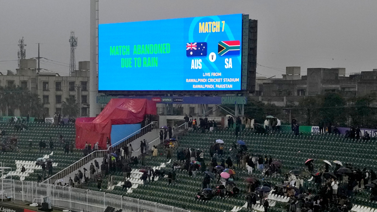 Champions Trophy 2025 Group B qualification scenario after Australia-South Africa wash out