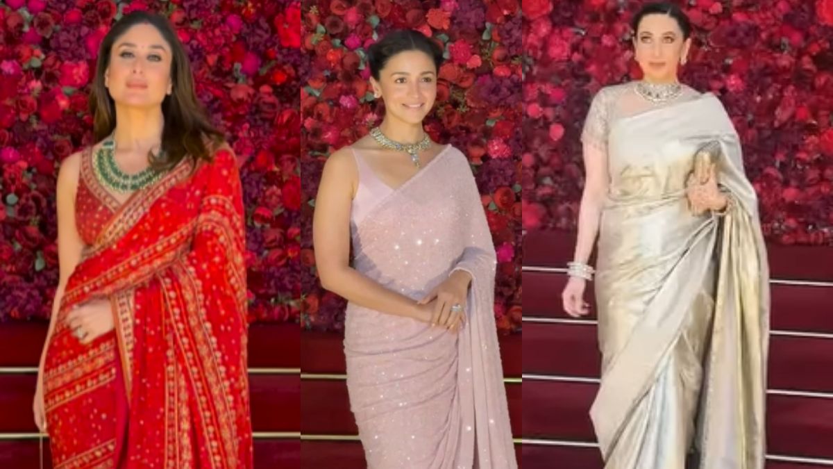 Aadar Jain wedding: Kareena Kapoor, Alia Bhatt, Karisma Kapoor stun in sarees, check their looks here