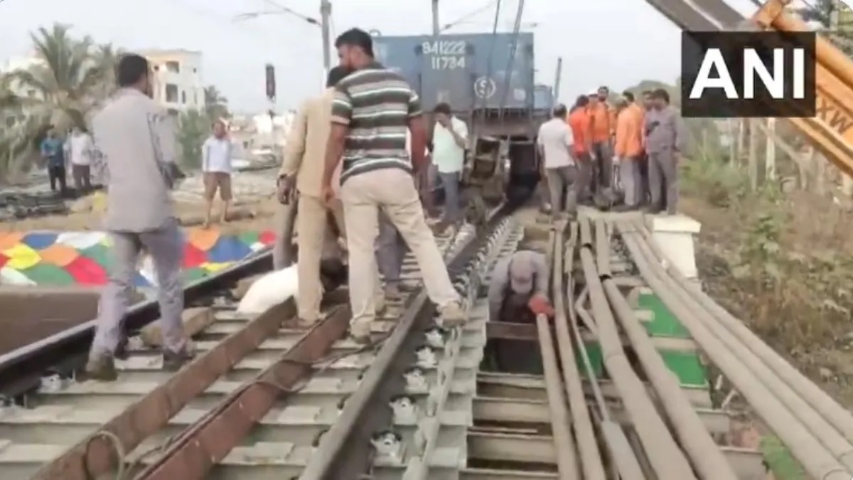 Major accident averted as freight train collides with girder in AP's Anakapalle, rail services disrupted