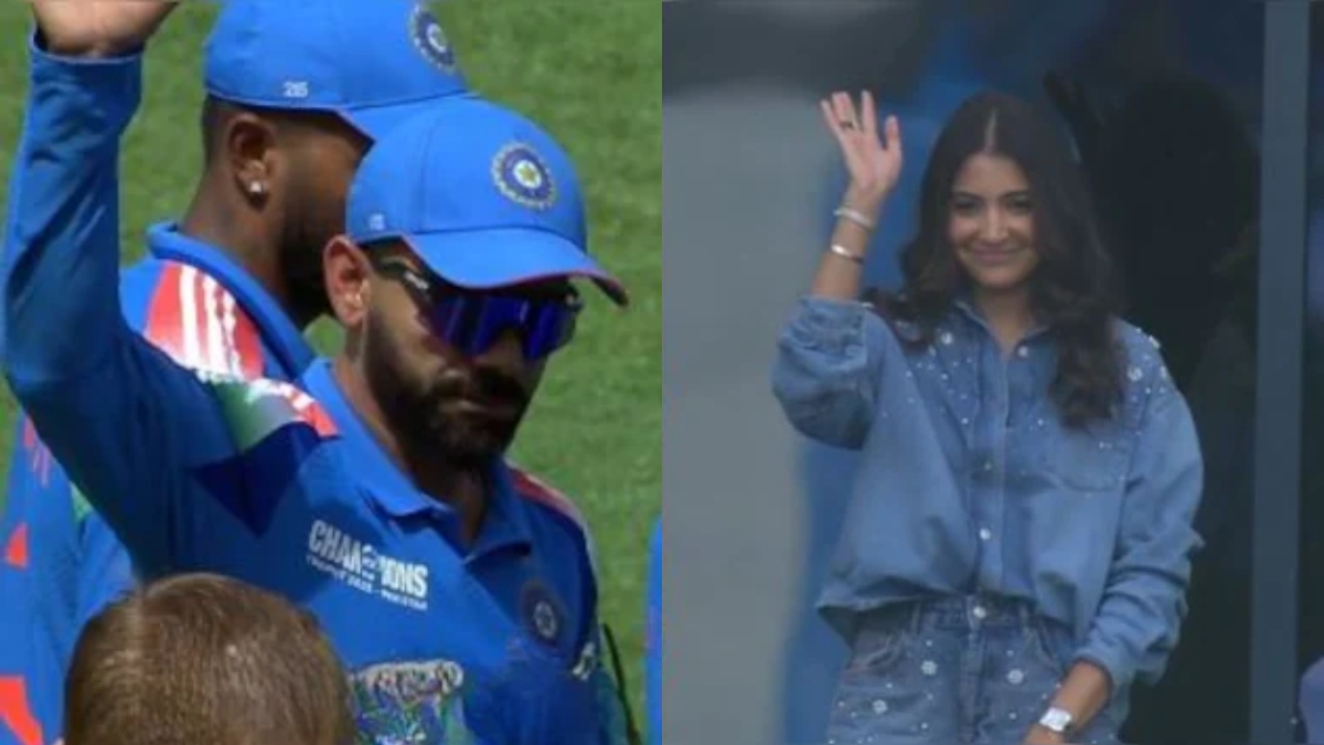 IND vs NZ: Virat Kohli waves out to lady love Anushka Sharma during  Champions Trophy Final match | Watch