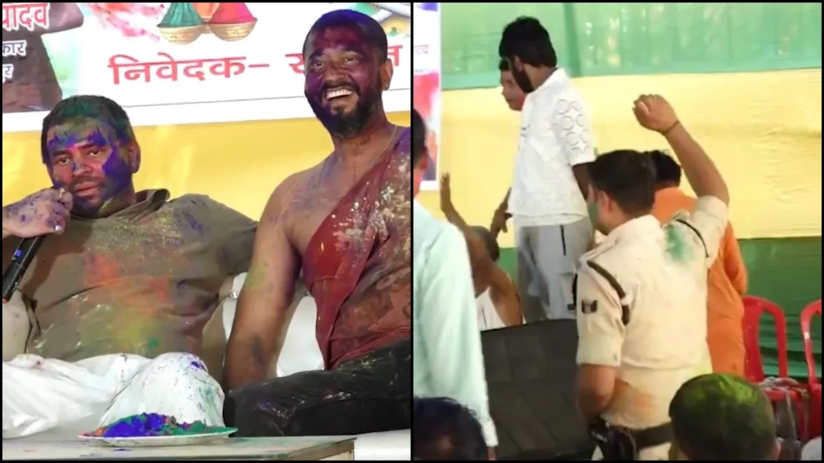 ‘Thumka lagao’: Tej Pratap Yadav forces cop to dance on Holi, threatens suspension, BJP reacts | VIDEO