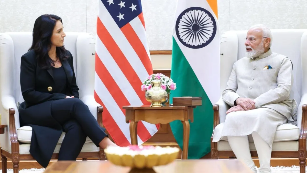 PM Modi meets US Director of National Intelligence Tulsi Gabbard, presents  Gangajal from Mahakumbh | India News – India TV