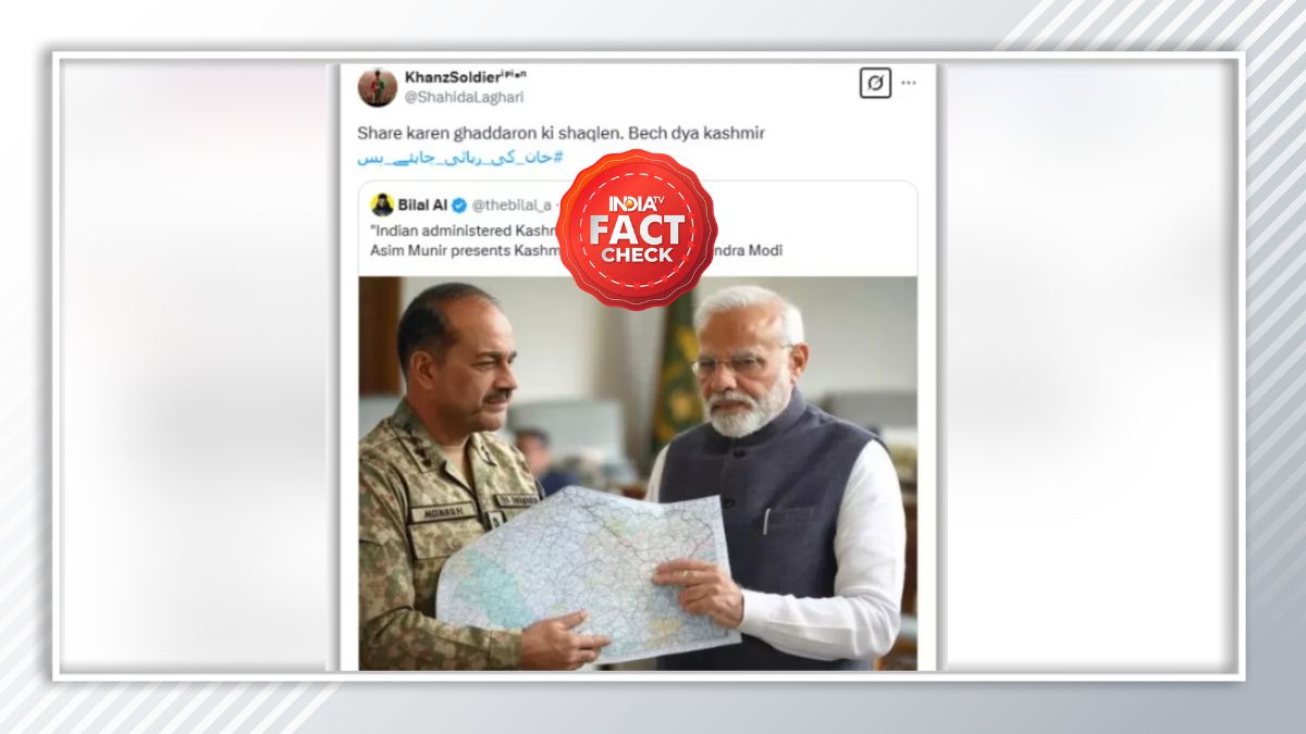 Fact Check: No, Pakistan army chief did not gift Kashmir's map to PM Modi, viral photo AI-generated