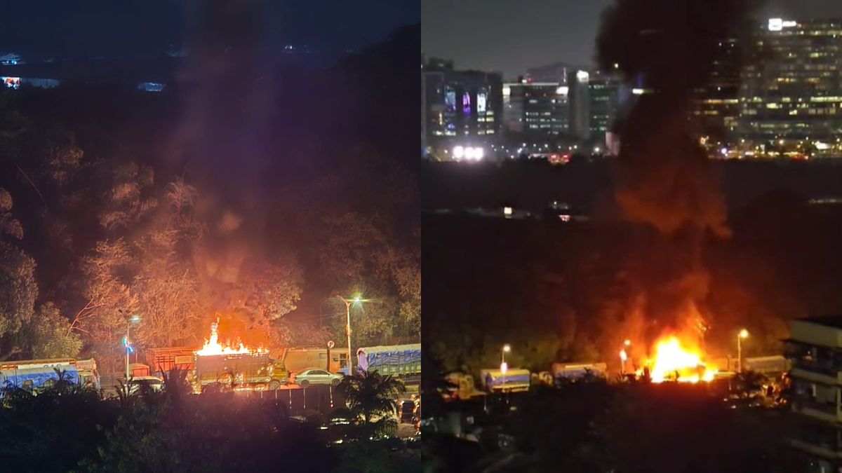 Massive fire erupts in Mumbai’s Dharavi area after gas cylinders blast near bus depot | Video