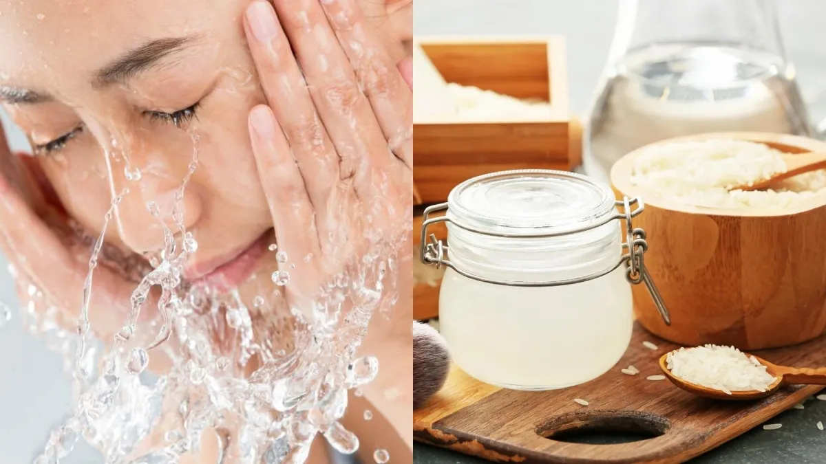 Wash your face with cold rice water for glowing skin