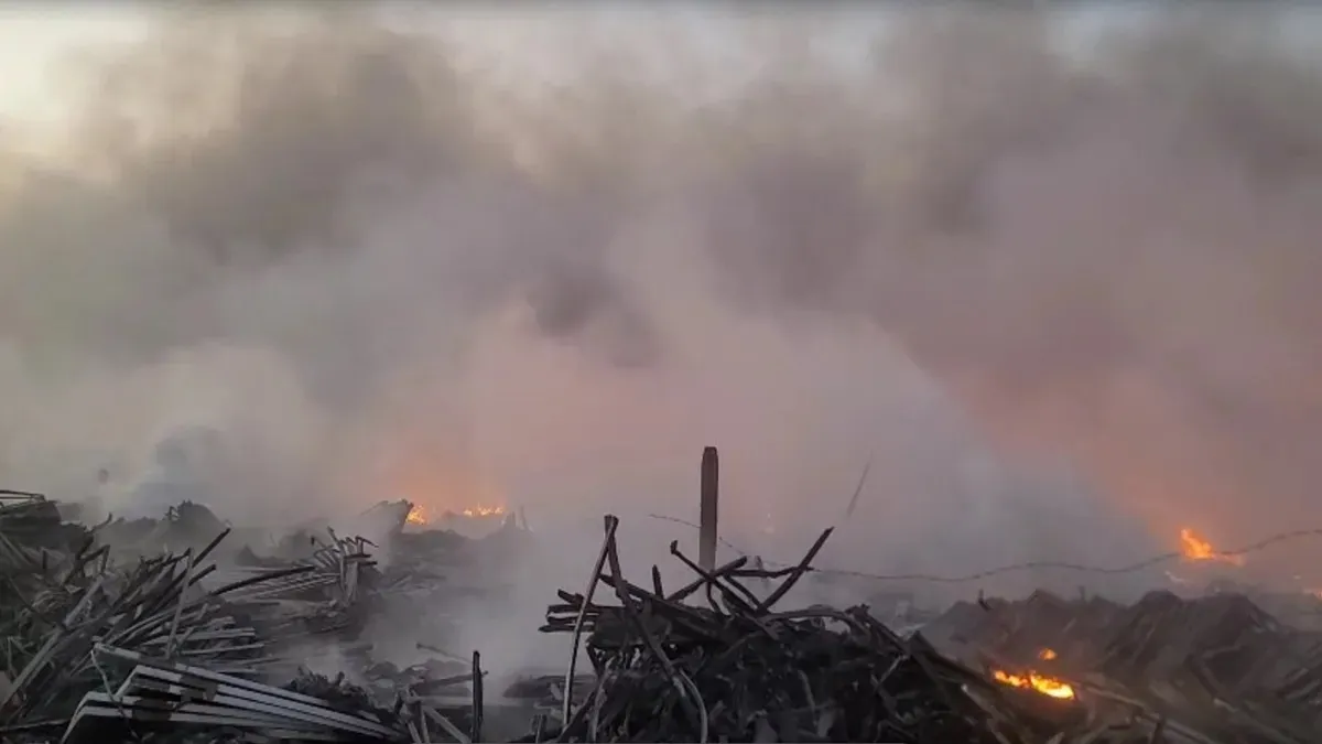 A huge fire broke out at an under-construction 70 MW solar power plant in Gujarat's Dahod.