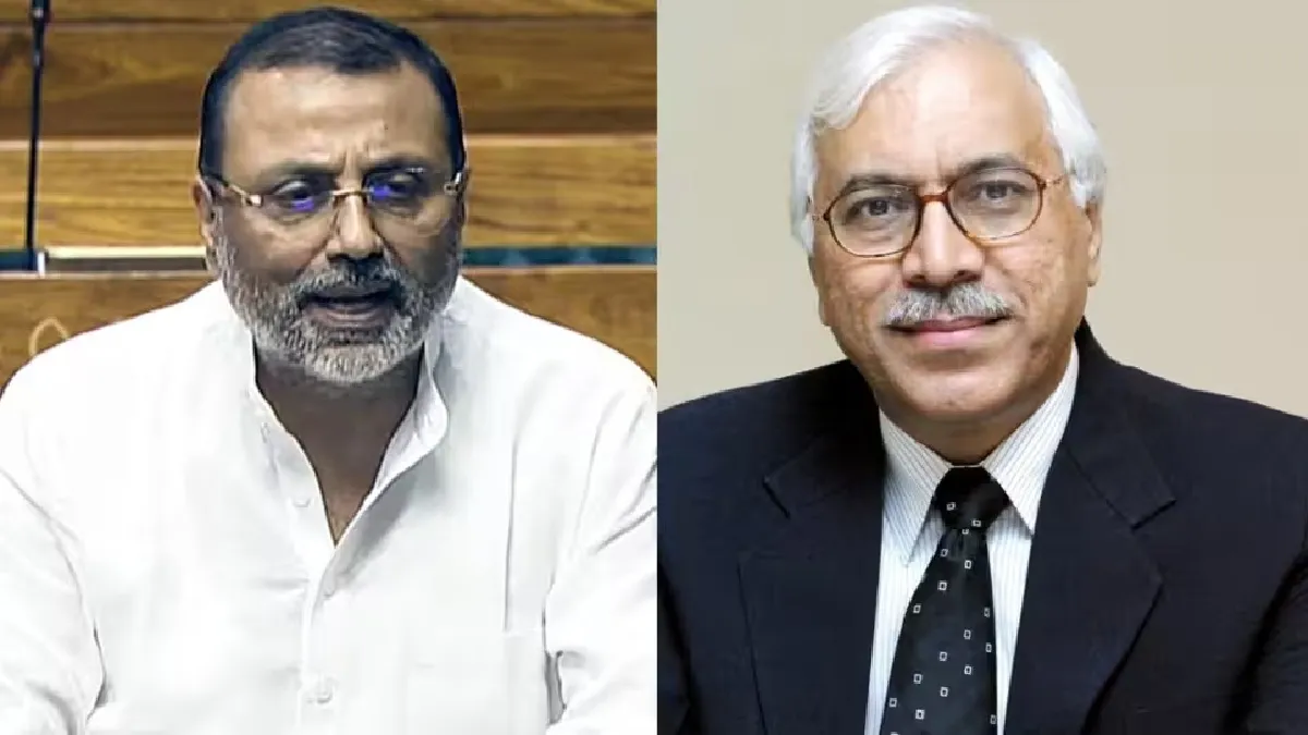 Former Chief Election Commissioner SY Quraishi (R) and BJP MP Nishikant Dubey Former Chief Election Commissioner SY Quraishi (R) and BJP MP Nishikant Dubey