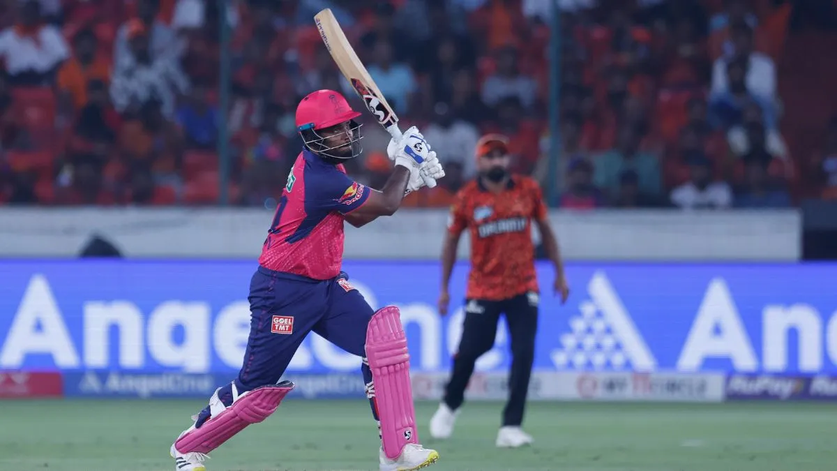Sanju Samson against Sunrisers Hyderabad.