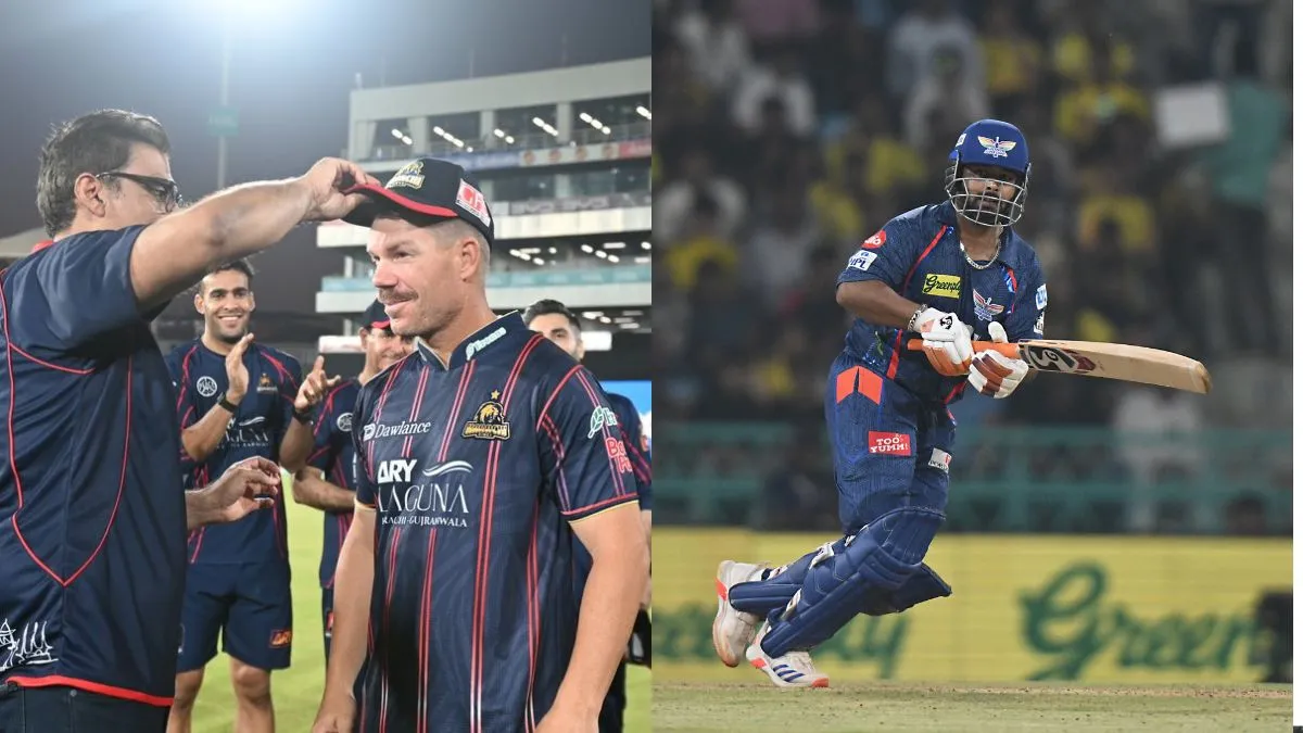 David Warner (left) and Rishabh Pant (right)
