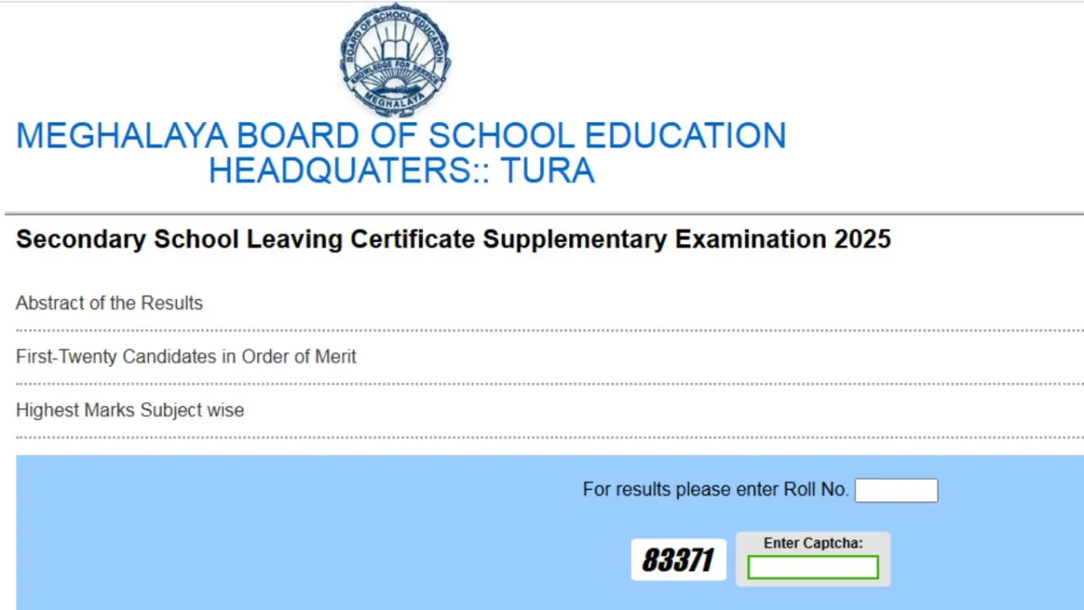 MBOSE Meghalaya SSLC Class Supplementary Result out