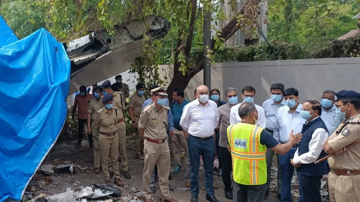 PK Mishra at crash site. 