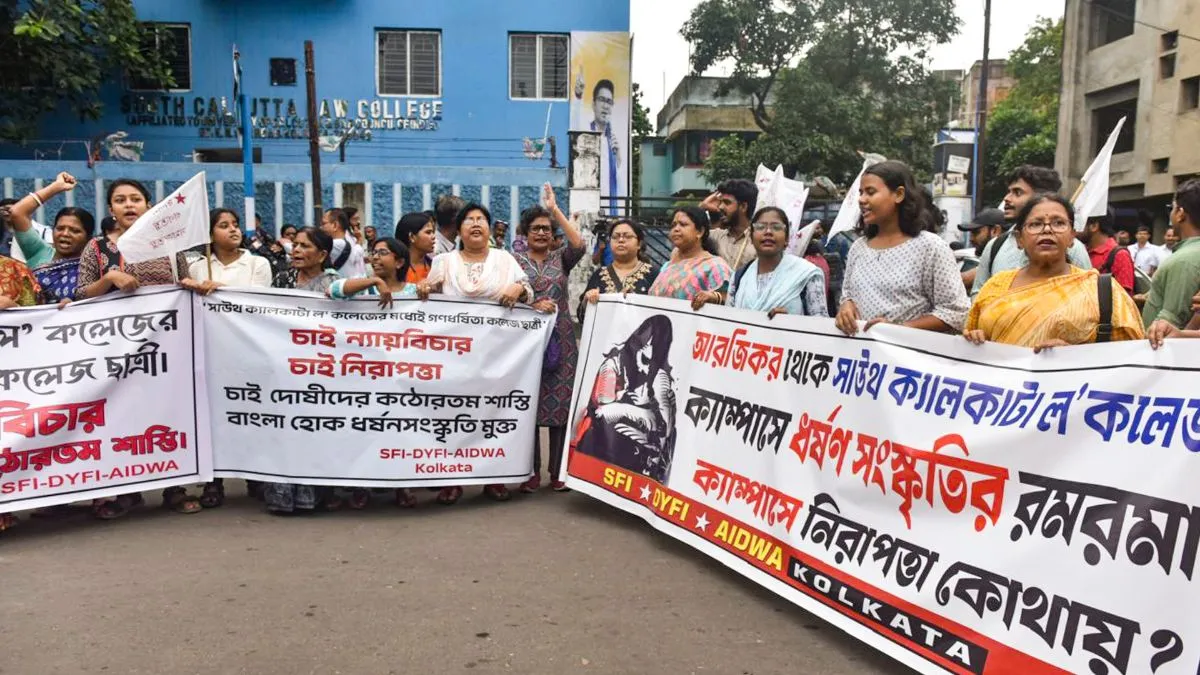 Protests outside the Kolkata Law College.