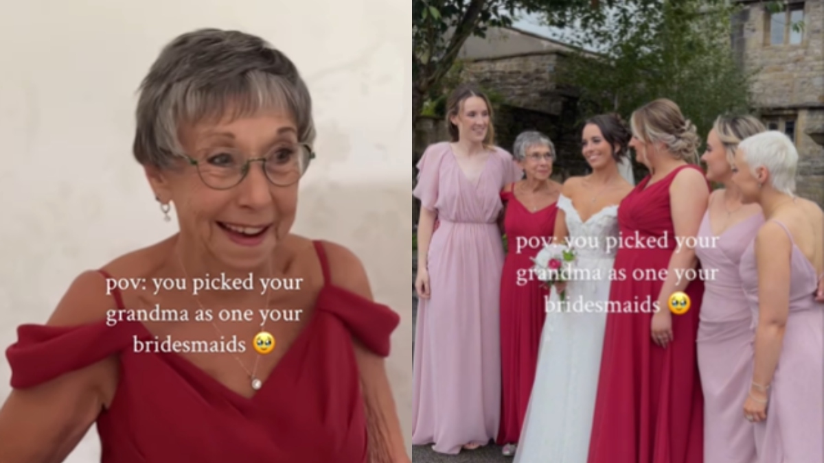 Video of a 83yearold grandmother serving as a bridesmaid at her