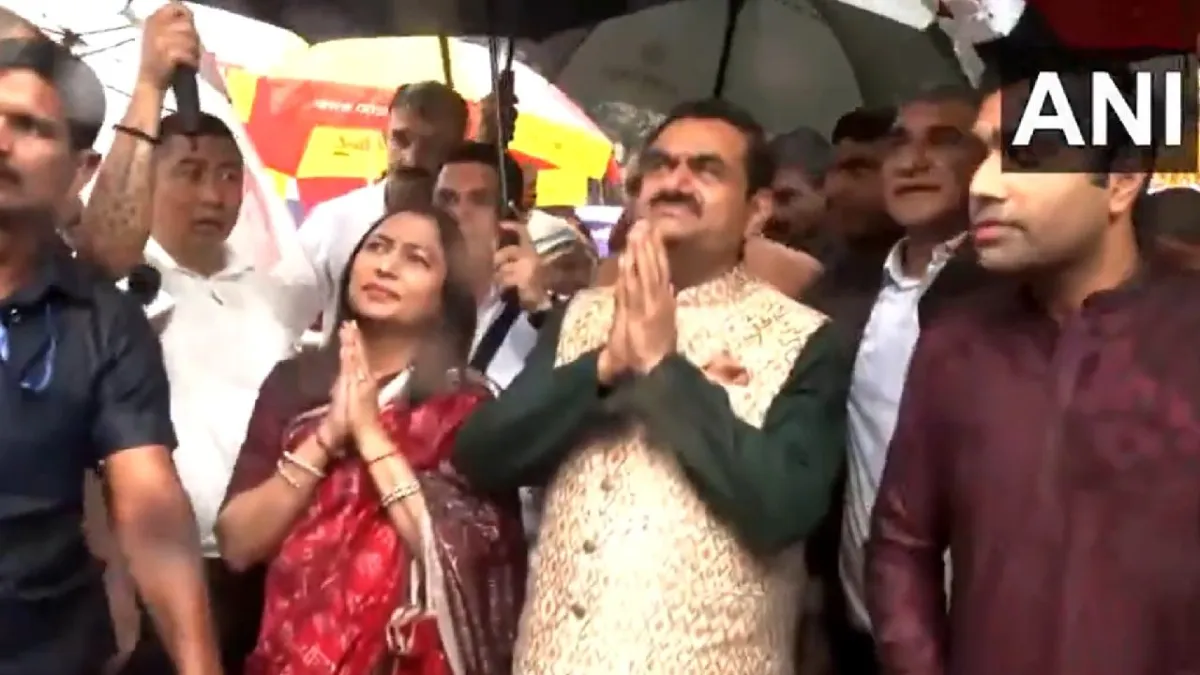Gautam Adani with wife Priti Adani at the Jagganath Termple in Puri to attend the Rath Yatra