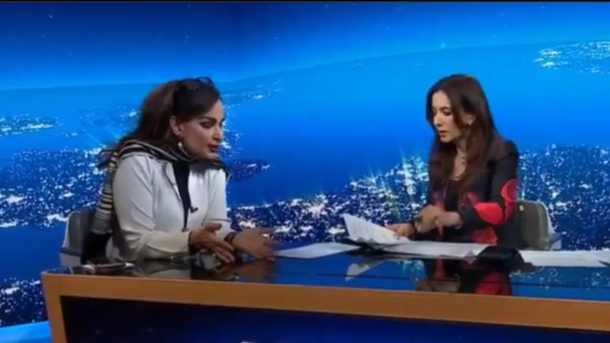 Sky News journalist Yalda Hakim and Pakistan Senator Sherry Rehman during an interview