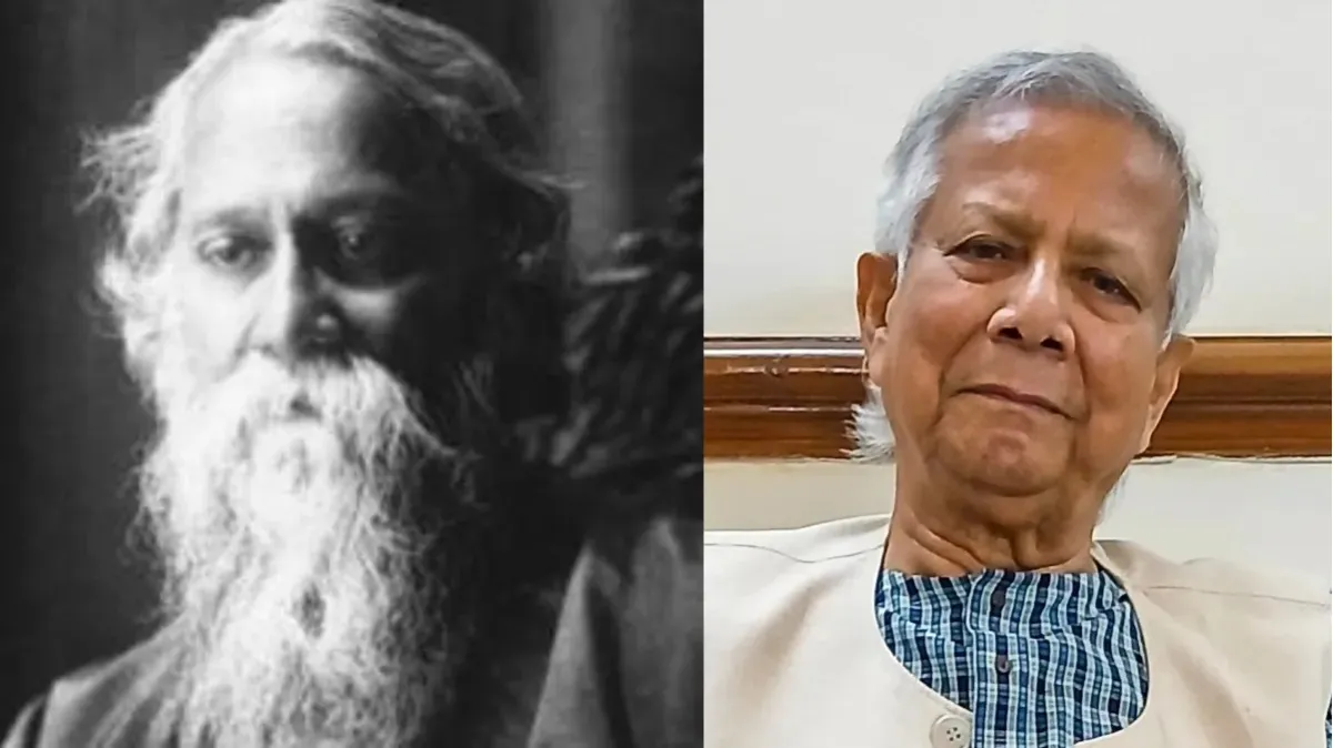 Rabindranath Tagore and Bangladesh&rsquo;s interim Chief Adviser Muhammad Yunus