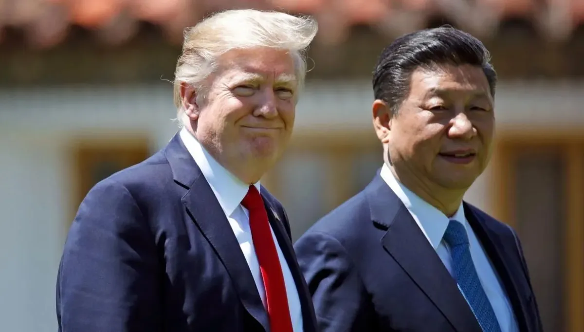 US President Donald Trump with Chinese President Xi Jinping.