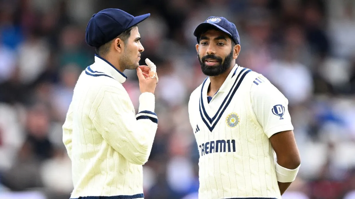 Shubman Gill and Jasprit Bumrah during first England Test