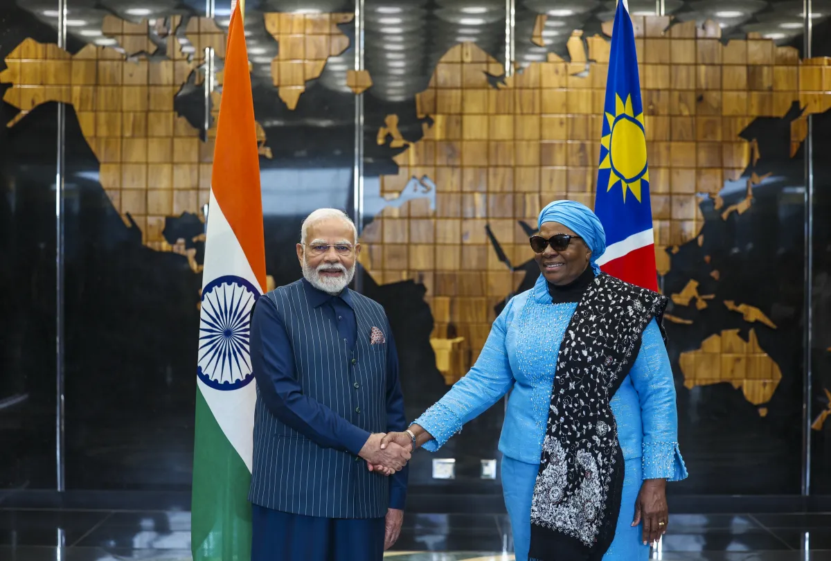 President of Namibia, Dr Netumbo Nandi-Ndaitwah presented the award to Prime Minister Modi.
