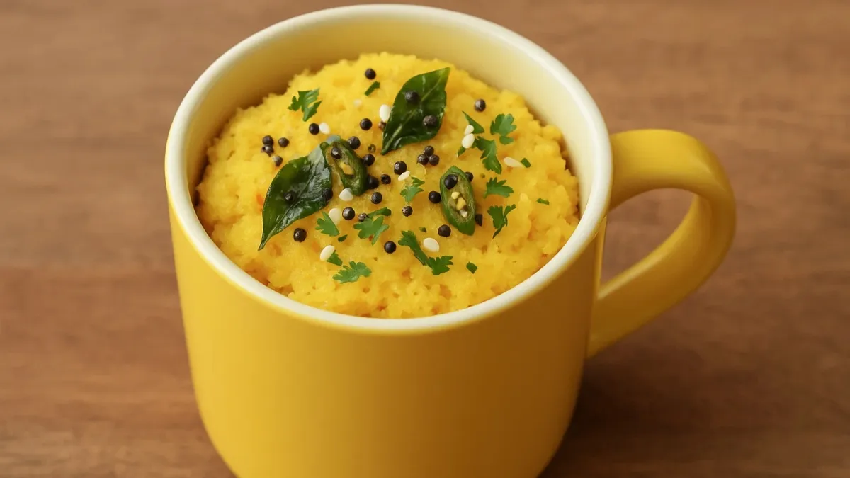 Mug Dhokla recipe.