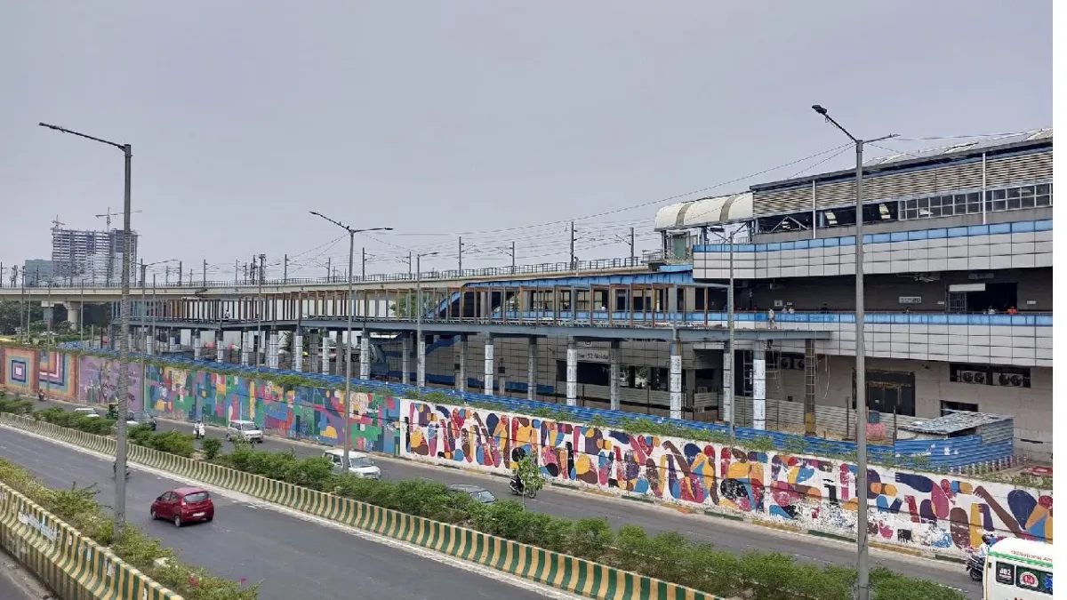 The Skywalk connecting Sector 52 station of Delhi Metro's Blue Line with Sector 51 station of Noida Metro Aqua Line is nearing completion.