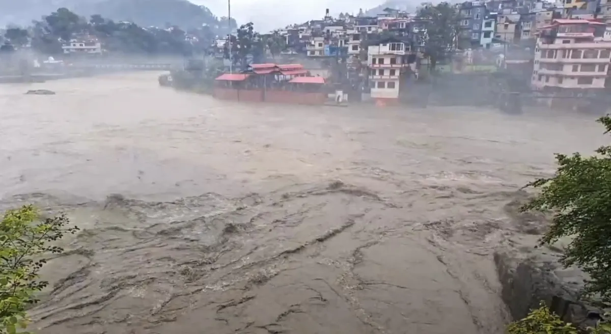 Cloudburst and flash floods triggered by heavy rains battered Himachal Pradeshs Mandi district.