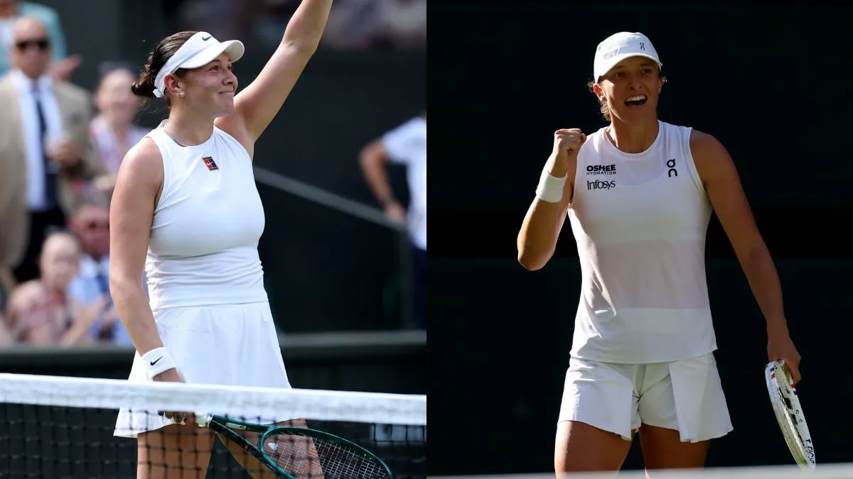 Amanda Anisimova (L) after defeating Aryna Sabalenka and Iga Swiatek (R) after getting the better of Belinda Bencic
