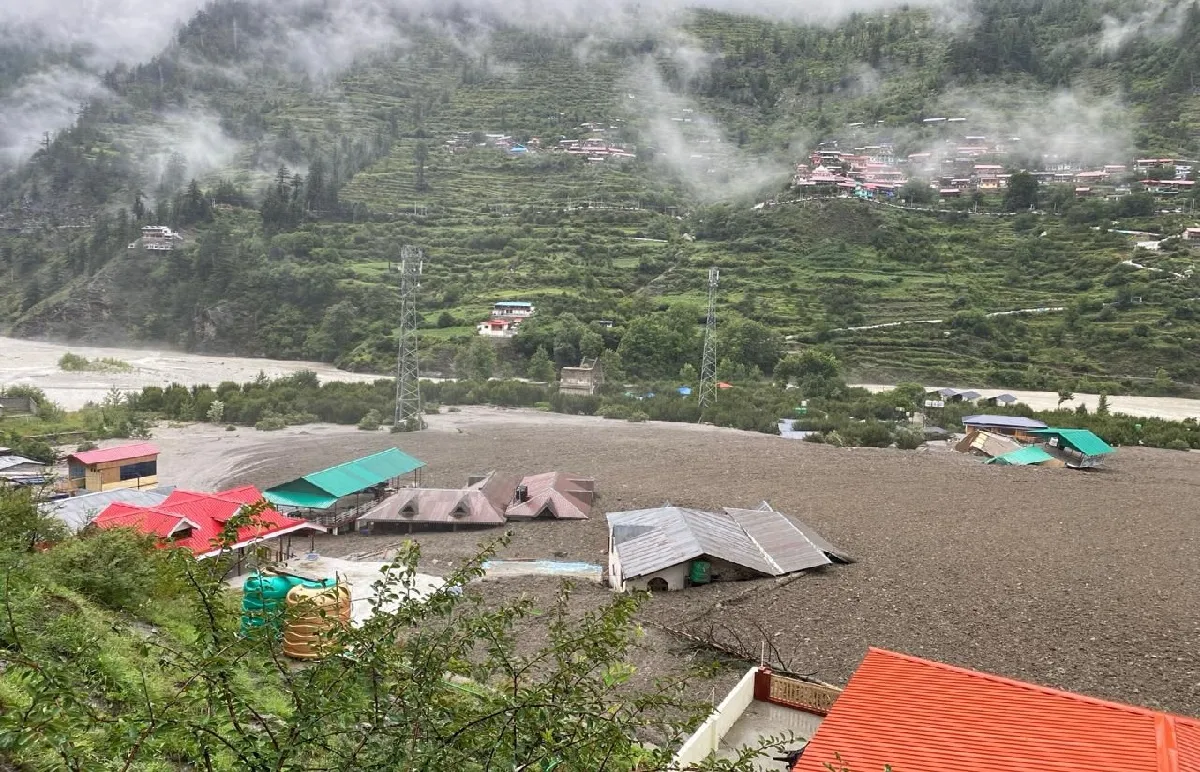 Dharali was severely affected by flash floods following a cloudburst in the Kheer Ganga river basin. Dharali was severely affected by flash floods following a cloudburst in the Kheer Ganga river basin.