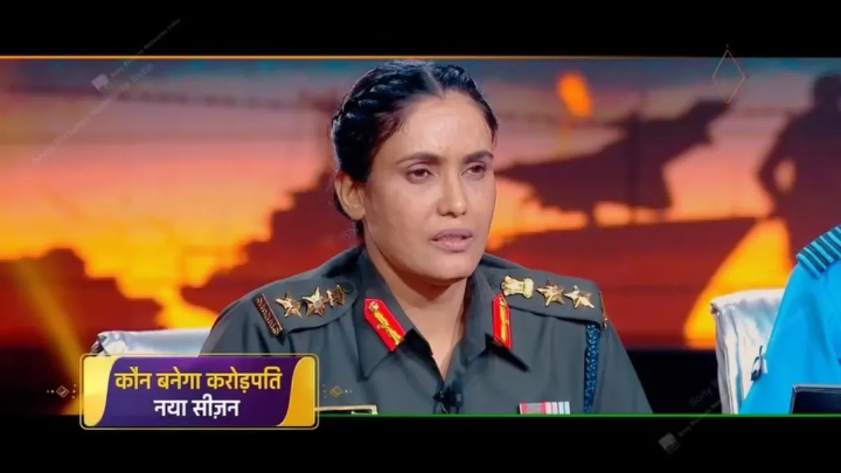 Col Sofiya Qureshi is seen sitting on a hot seat of the Amitabh Bachchan's iconic quiz show 'Kaun Banega Crorepati'.