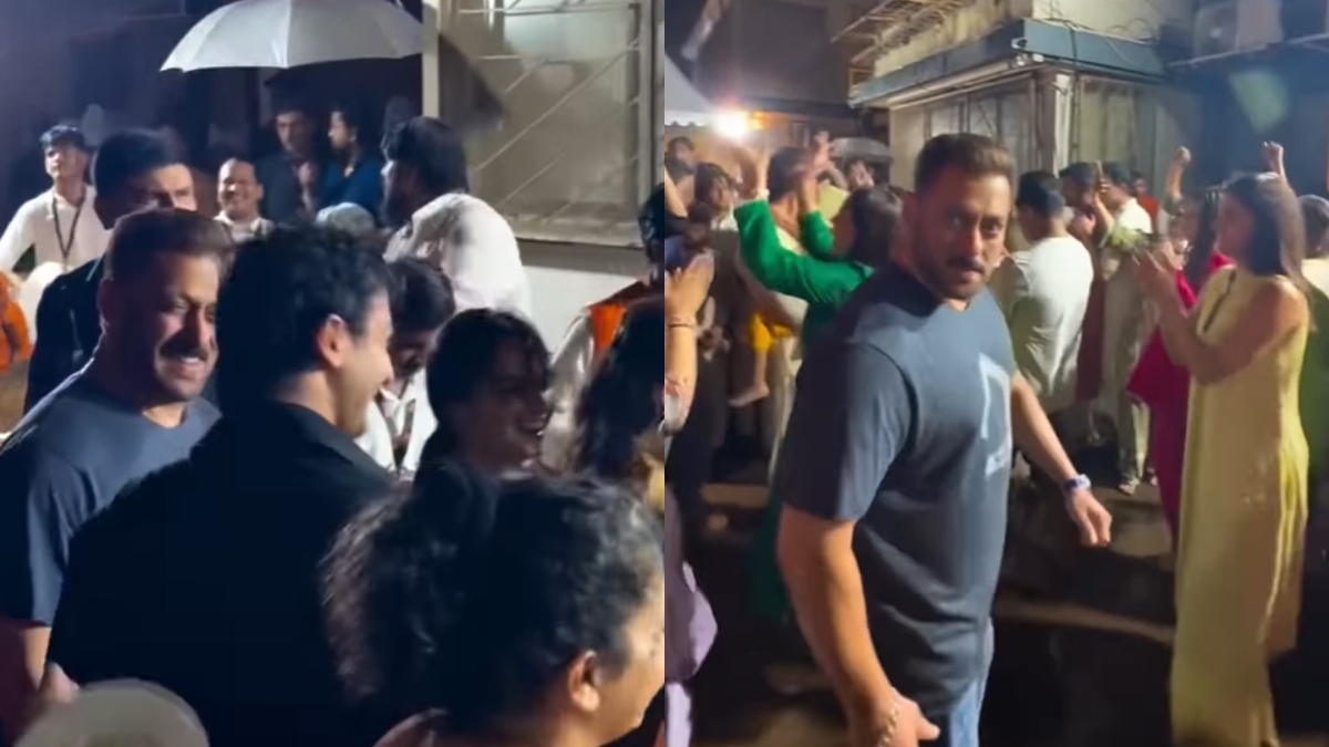 Salman Khan grooves to dhol beats at Ganesh visarjan, videos goes viral | Watch