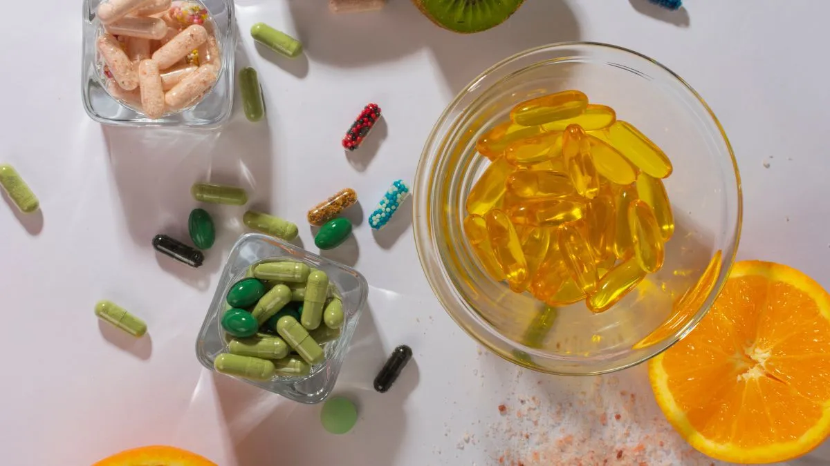 Best vitamins to manage symptoms of hypothyroid Vitamins and supplements on a table