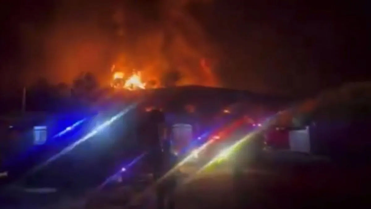 A fire broke out at Gubba Pharma Cold Storage in Annaram village on Wednesday night. 