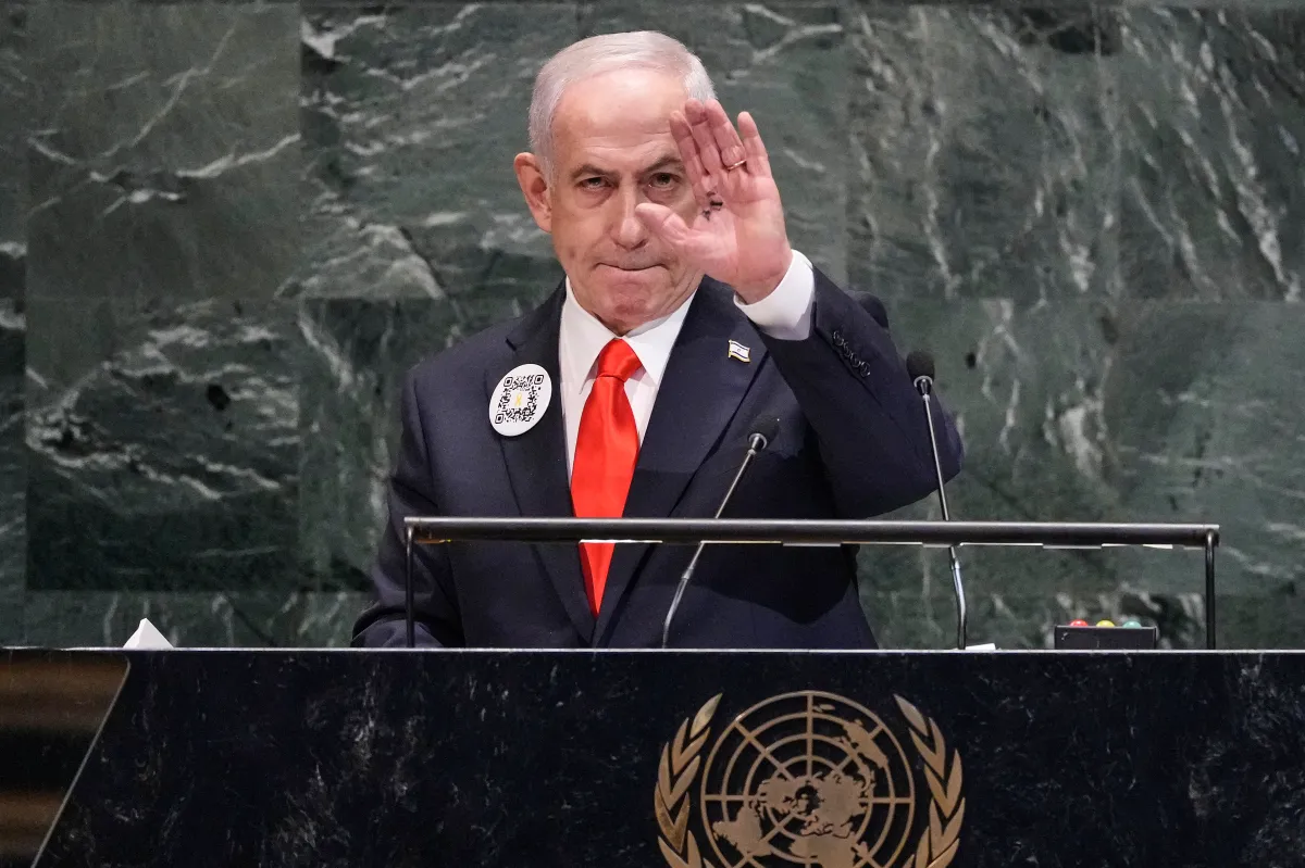 Israeli Prime Minister Benjamin Netanyahu speaks at UNGA in New York.