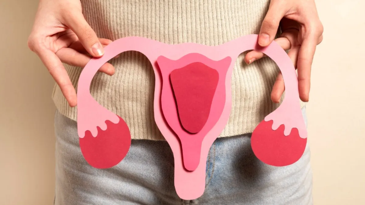 A symbolic illustration of female reproductive health often linked to Polycystic Ovary Syndrome (PCOS). The image highlights the importance of awareness, diagnosis, and timely treatment.