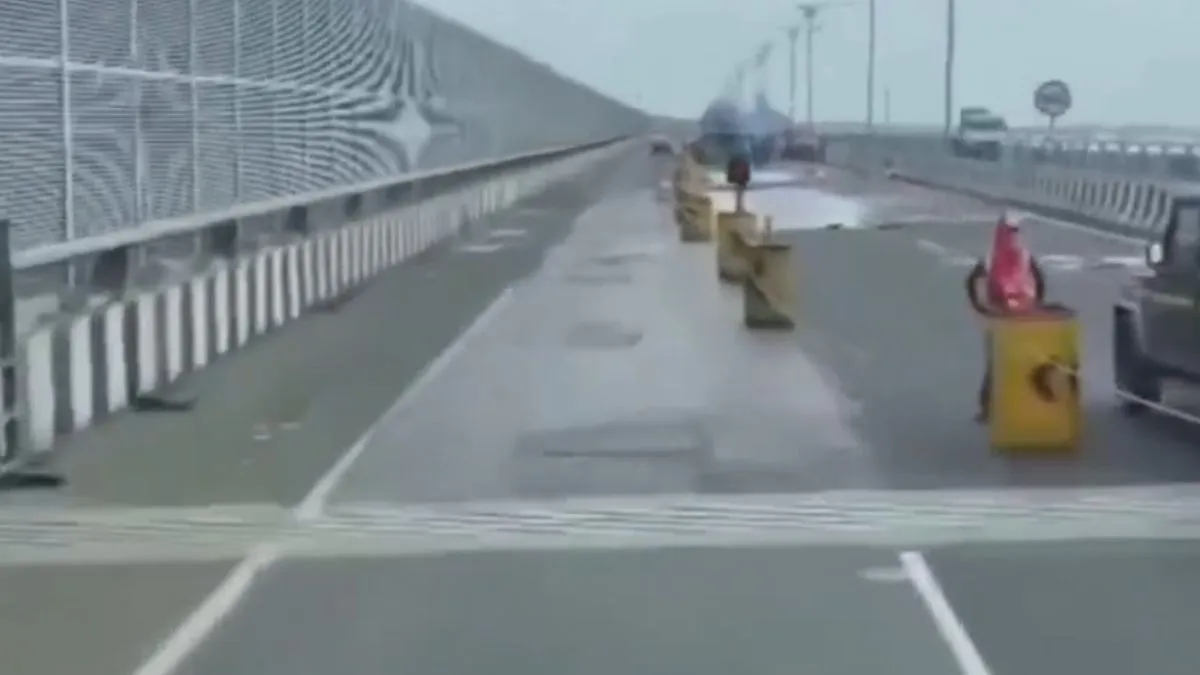 A video has gone viral on social media that showed multiple potholes on the Atal Setu.