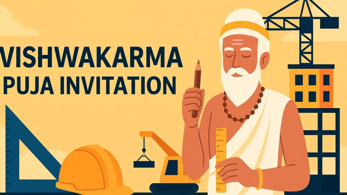 Celebrate Vishwakarma Puja 2025 with heartfelt invitation messages to share in English and Hindi.