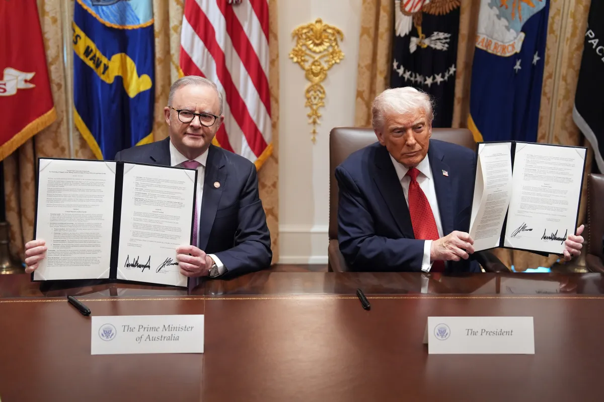 Australia PM Anthony Albanese (left) and US President Donald Trump (right).
