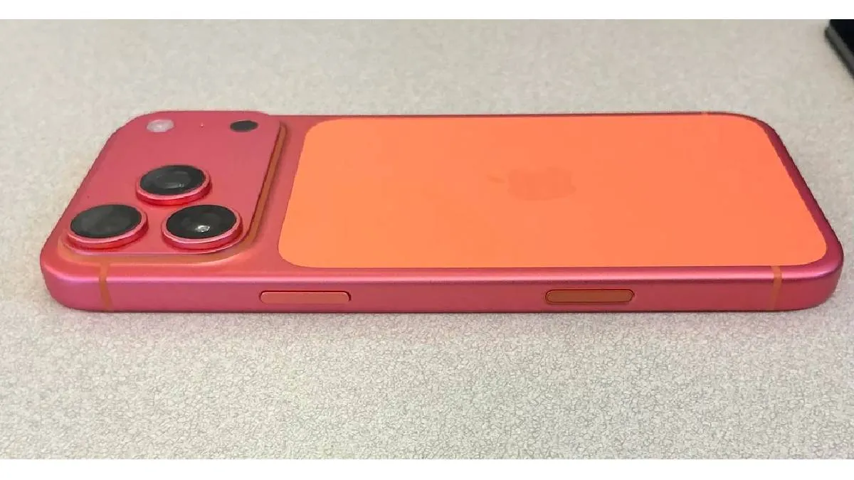 iPhone 17 Pro Max in Cosmic Orange turning Pink