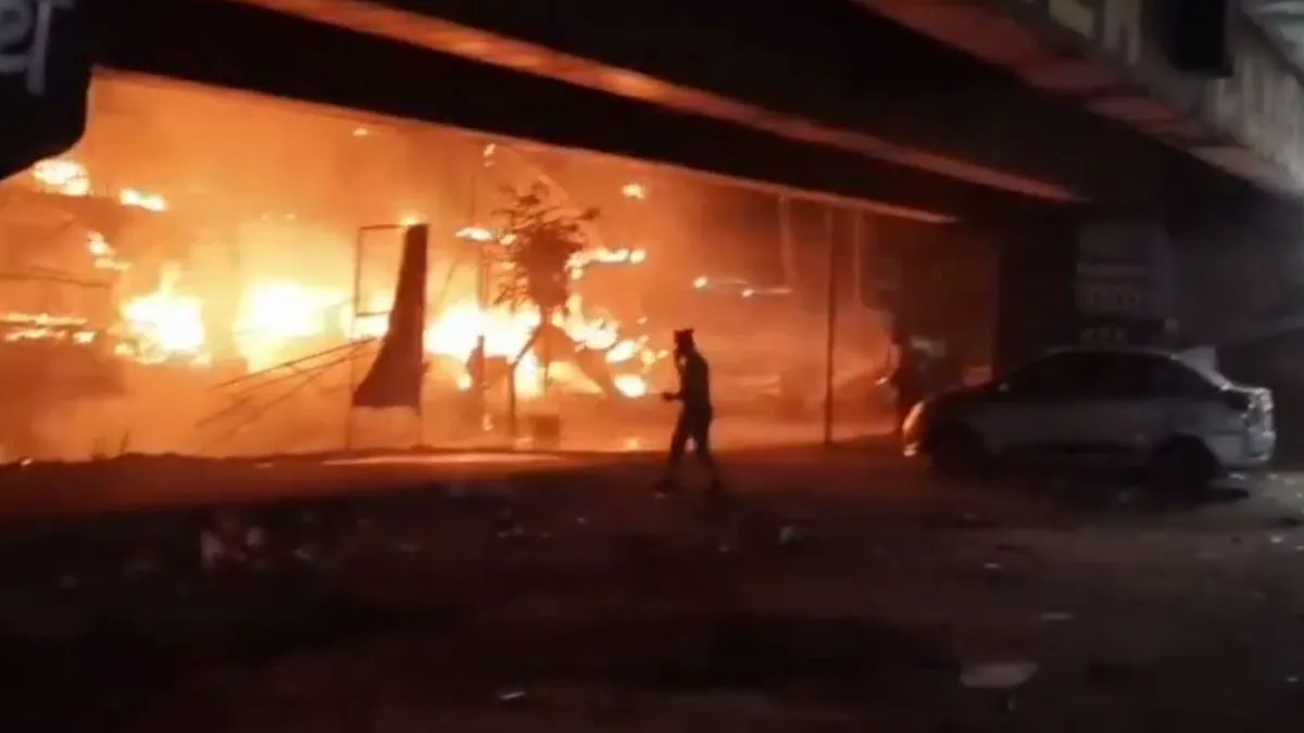 The fire broke out at the Clarks Inn Hotel in Moradabad, Uttar Pradesh.